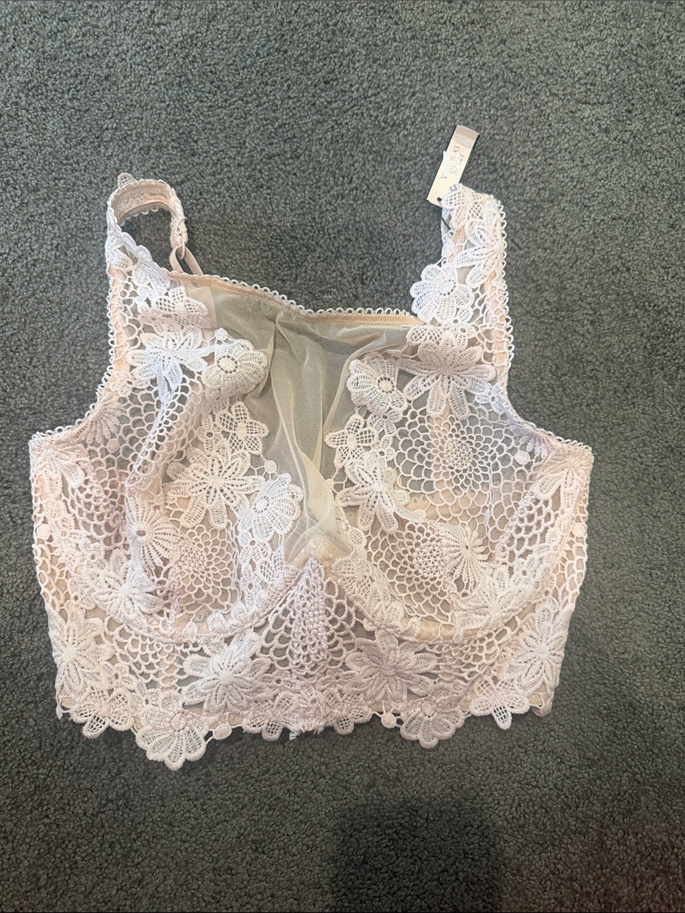 Victoria's Secret Pale Pink Floral Lace Bralette